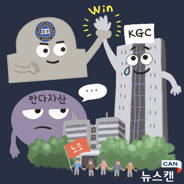  대전지방법원은 안다자산운용이 지난 3일 KT&G를 상대로 제기한 의안 상정 가처분을 기각했다. [일러스트=뉴스캔 배모니카 기자]